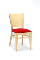Der gepolsterte Esszimmerstuhl 2197 AROL P findet auch seine Anwendung als Küchen- und Restaurantstühle, spezielle Beizfarbe nach RAL (Vanille), Bezugsstoff nach Kundenwunsch (nicht konfigurierbar), tschechischer Hersteller von Stühlen Sádlík