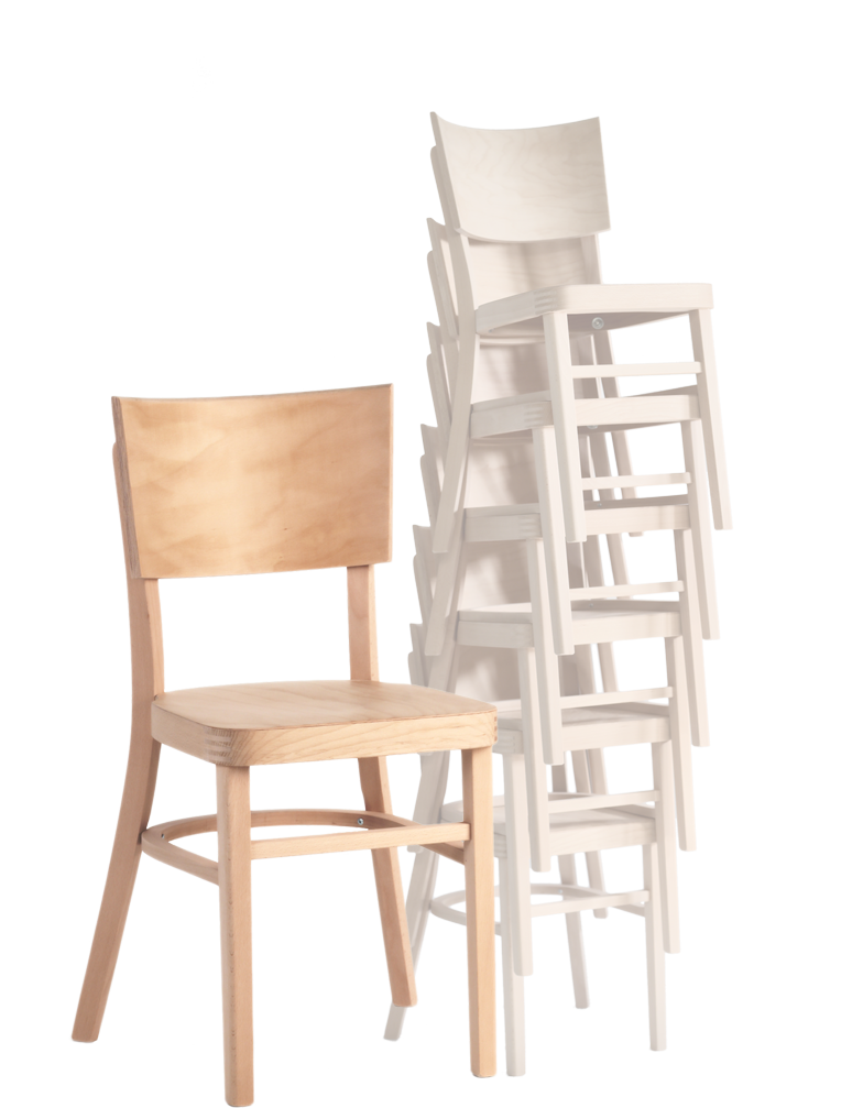 Stapelbarer Holzstuhl direkt vom tschechischen Hersteller. Stabiler und langlebiger Stuhl für Kulturhäuser, Gemeindezentren, multifunktionale Stadthallen und das HORECA-Segment.